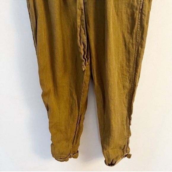 Free People Paperbag Pants Straight Leg Linen Cuffed Leg Tie Belt Size Small - Picture 11 of 11
